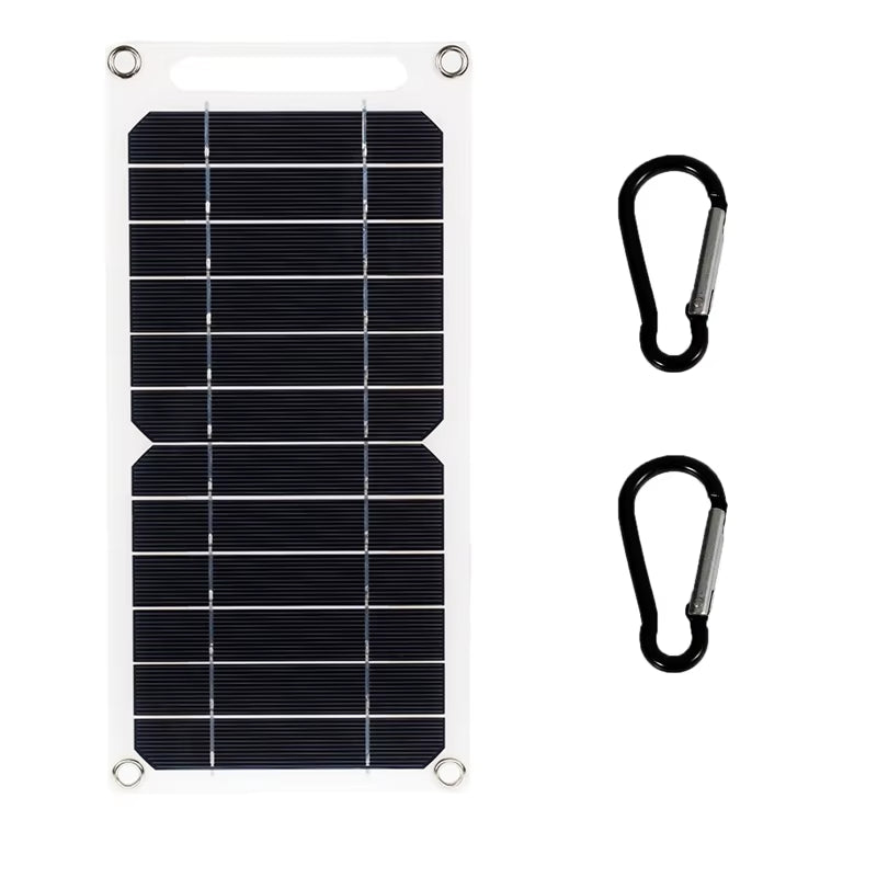 30W Solar Panel with USB Waterproof Outdoor Hiking and Camping Portable Battery Mobile Phone Charging Bank Charging Panel 6.8V