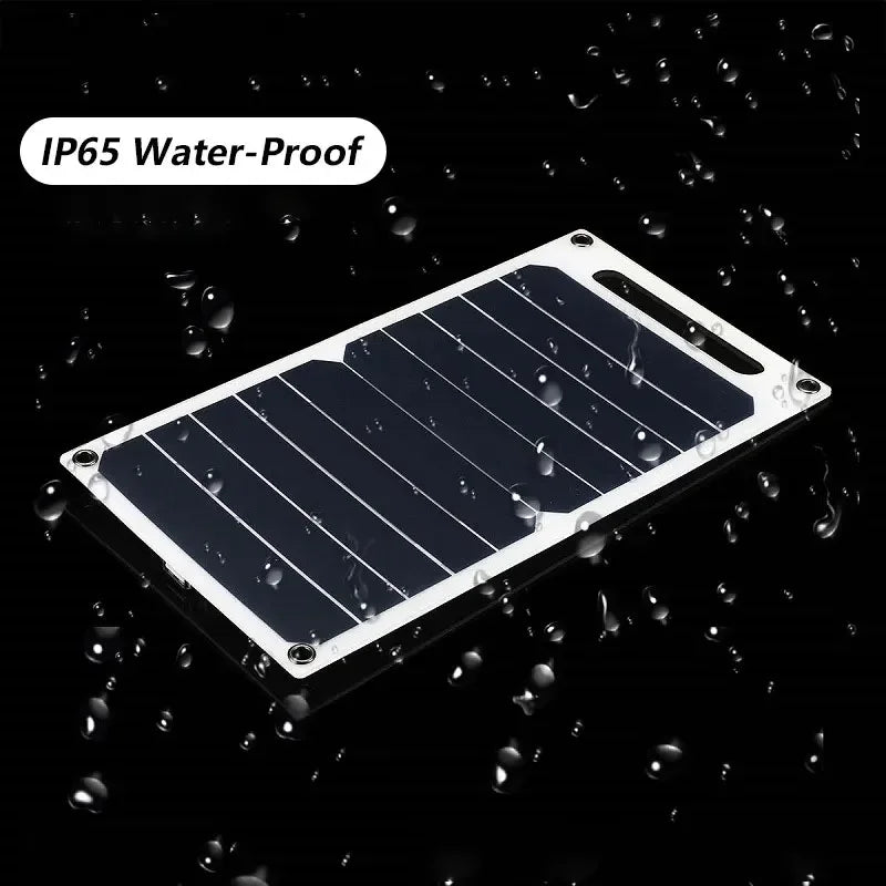 30W Solar Panel with USB Waterproof Outdoor Hiking and Camping Portable Battery Mobile Phone Charging Bank Charging Panel 6.8V